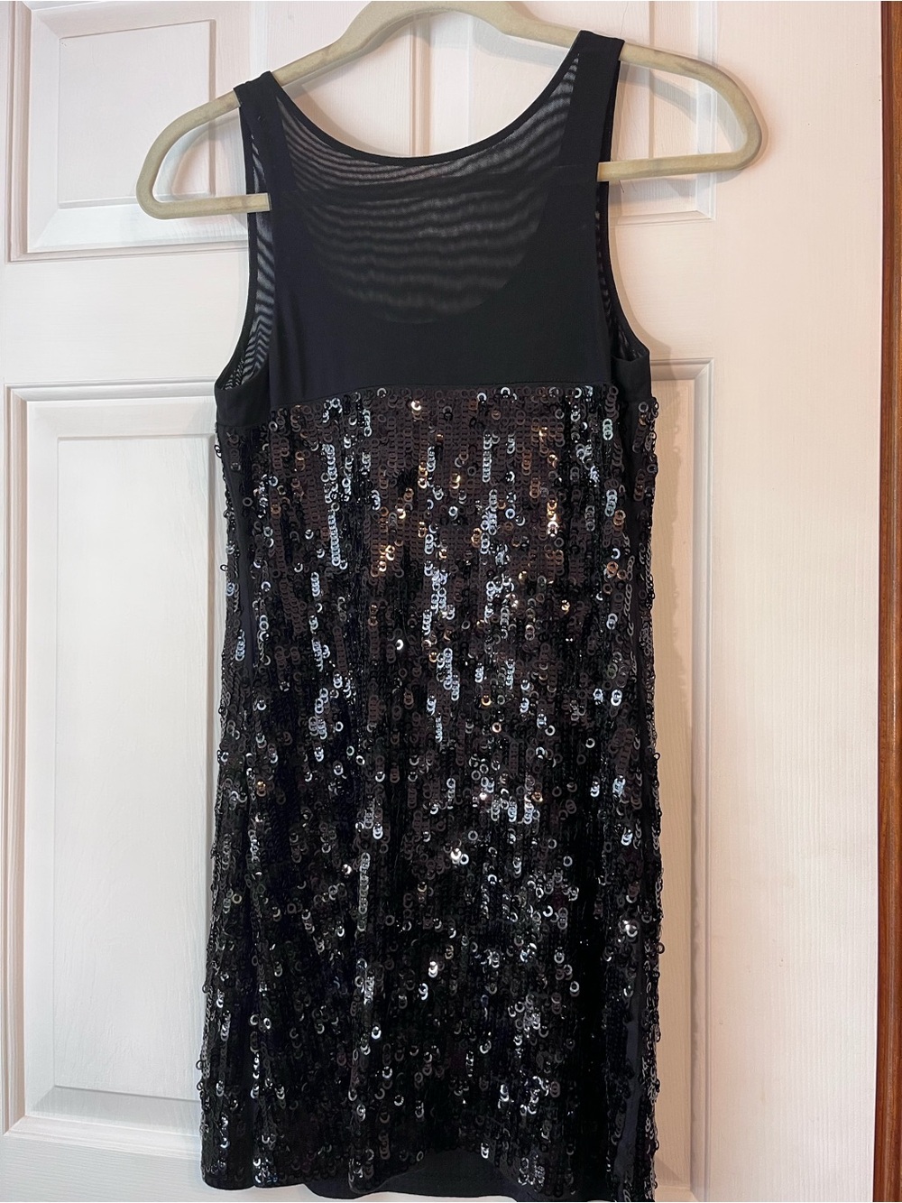 Express Black Sequin Sleeveless Mini Dress - Picture 4 of 8